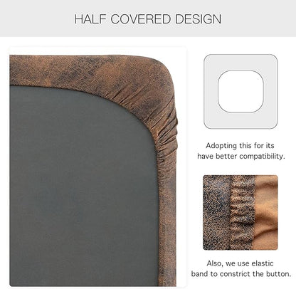 Yates Home PU Leather Couch Sofa Cushion Slipcover Elastic Chair RV Seat Covers Loveseat Sofa Furniture Protector Slip Cover for Seater Replacement in Living Room(Sofa, Brown)