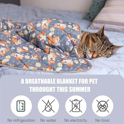 Leekalos Pet Cooling Mat: Dog & Cat Summer Blanket - Portable & Reusable, Keeps Pets Cool Indoors & Outdoors