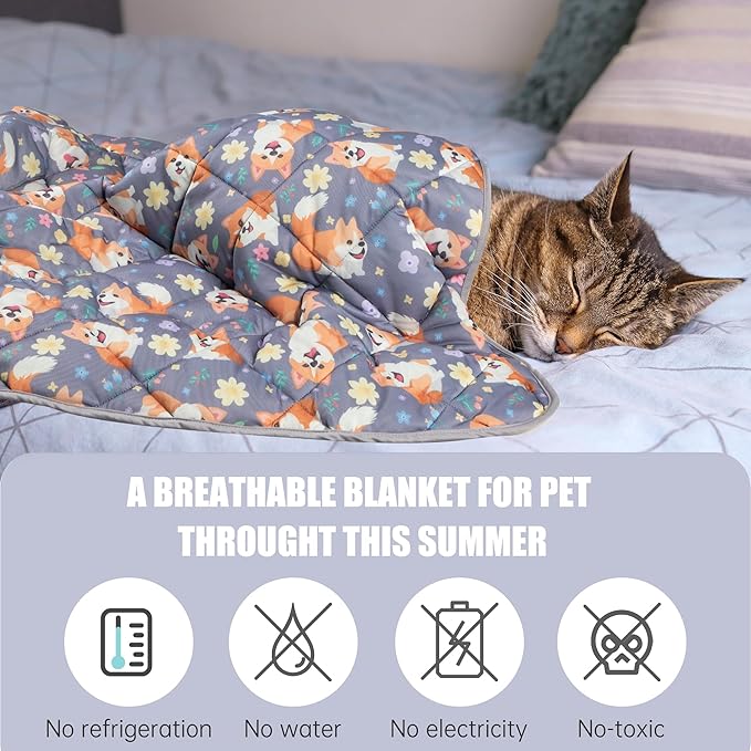 Leekalos Dog Cooling Mat,Pet Cooling Pads for Dogs Blanket,Summer Cooling Bed for Cats Blanket,Portable Pet Cooling Cushion for Home & Outdoor,Keep Cooling for Pets