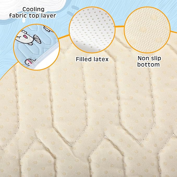 Colingmill 4 Pcs Dog Cooling Mat 28'' x 20'' Pet Cooling Mat for Dogs Cat Summer Self Cooling Mat Ice Silk Chill Pads Washable Cooling Bed Cooling Cushion for Kennel Crate Car Seat Puppy, Blue