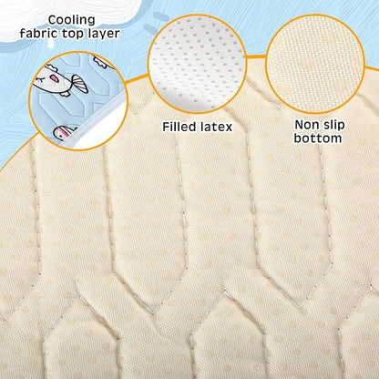 Colingmill 4 Pcs Dog Cooling Mat 28'' x 20'' Pet Cooling Mat for Dogs Cat Summer Self Cooling Mat Ice Silk Chill Pads Washable Cooling Bed Cooling Cushion for Kennel Crate Car Seat Puppy, Blue