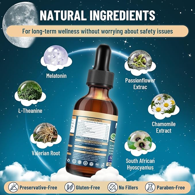 Liquid Melatonin for Dogs, 2 Pack Dog Melatonin for Small Medium Large Dog Sleep Aid, Stress & Anxiety Relief, Calm Aid for Dogs Puppies, Support Relaxation & Deep Sleep, 60ml x2