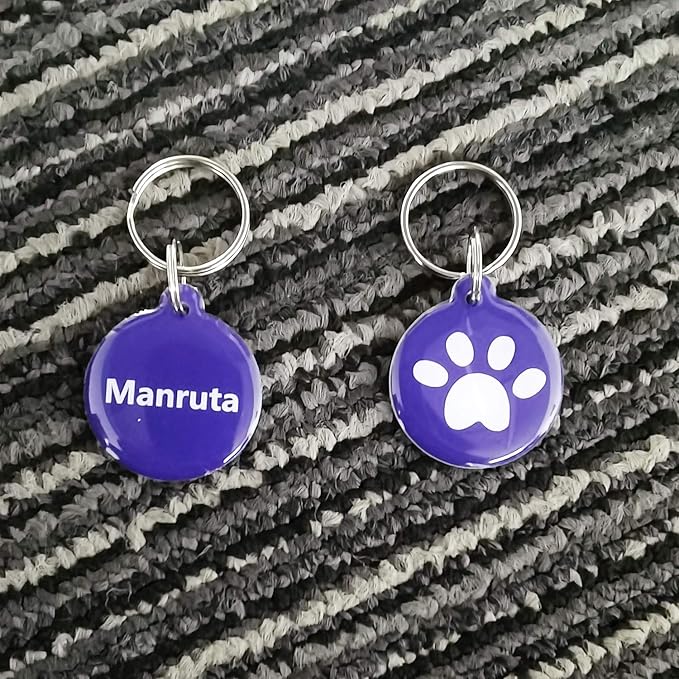 RFID Microchip Replacement Collar Tag 2 Pack for Cats and Dogs Use for Smart Auto Pet Door and Feeder 1.1 Inch Dia Waterproof (Blue)