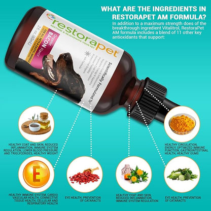 RestoraPet 2-Pack Dog & Cat Beef Liquid Multivitamin | Dog Arthritis Pain Relief | Hip & Joint Vitamins for Dogs - Anti Inflammatory Supplement for Dogs & Cats | Organic & Non-GMO, Vet Approved