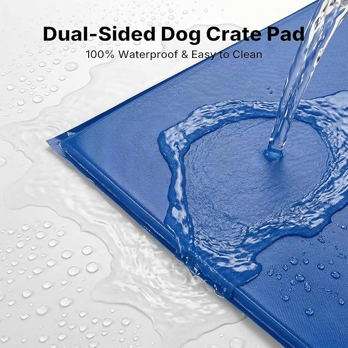 Veehoo Waterproof Dog Bed Crate Pad for Small Medium Dogs, Dog Kennel Pad Outdoor Bed Washable Kennel Mat for Dogs, Puppy Crate Bed, Post Surgery Recovery & Training