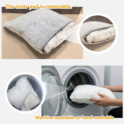 cat Bed cave-cat beds for Indoor Cats,Soft and Comfortable,Cute cat House,with Removable Washable Cushioned Pillow,Enclosed cat Bed,Kitty pet hut、Hideaway,Small Dog Tent,Grey