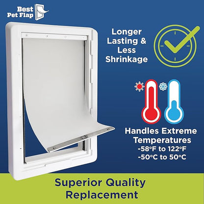 Best Pet Flap XL Replacement Dog Door Flap Compatible with Ideal Pet Products Ruff Weather - Measures 9.75" x 17" Longer Lasting, Most Energy Efficient, Less Shrinkage, BPA Free (Pack of 2)