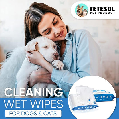 Dog Wipes for Dogs Cats, 600 Count All Purpose Cleaning Pet Wipes, Dog Ear Wipes, Quick Easy Grooming for Bums, Body, Paws, Eyes, for A Easy & Speedy Freshen-Up, 6 Travel Pack of 600 Wipes