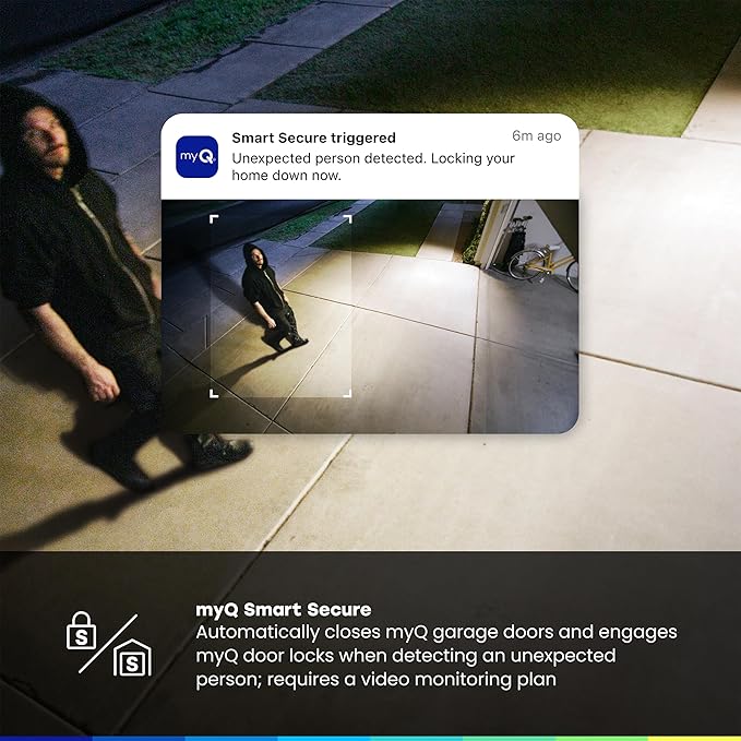 myQ Outdoor Battery Camera | 2K Camera, Color Night Vision, Spotlight, Motion Alerts, Live View with Two-Way Talk, Wireless, Weather-Resistant, Outdoor, White, 3 Pack