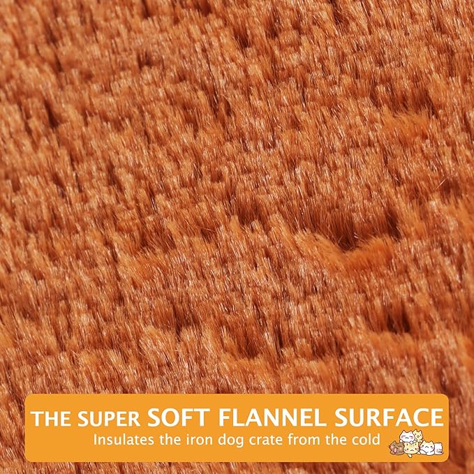 Reversible Dog Bed Mat with Plush and Corn Velvet,Soft Warm Pet Cushion, Dual Purpose Washable Sleeping Mattress Bed for Small Medium Large Dog and Cat XB004 (36"x23", Orange)