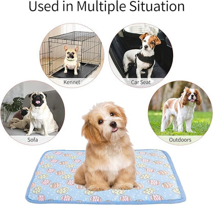 NACOCO Pet Cooling Mat Cat Dog Cushion Pad Summer Cool Down Comfortable Soft for Pets and Adults (S,Blue)