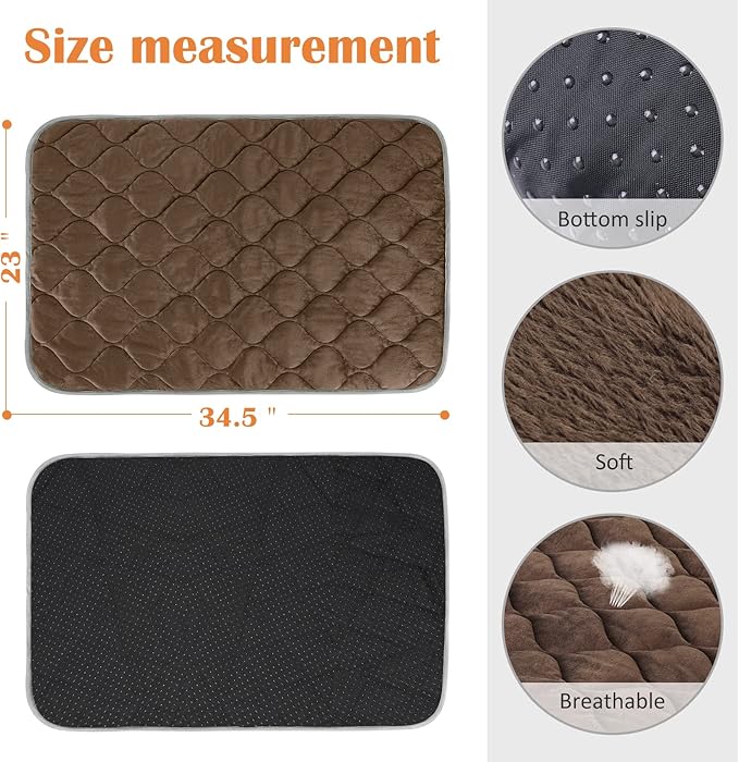 ULIGOTA Self-Warming Cat Bed and Dog Crate Pad - Thermal Pet Heating Mat