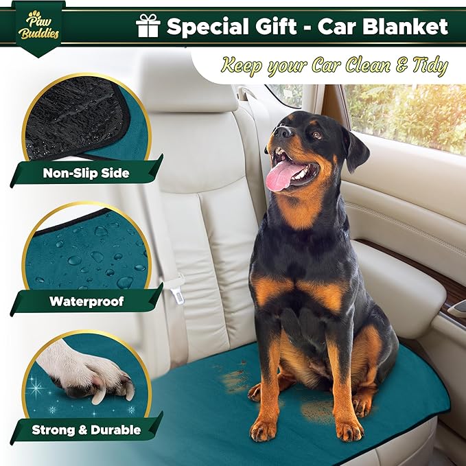 Paw Buddies Premium Waterproof Blanket 80"x90" Velvet-Feel Reversible Throw – Leakproof, Machine Washable Bed & Sofa King Size Protector for Couples, Pets & Travel + Bonus Small Blanket