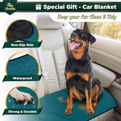 Paw Buddies Premium Waterproof Blanket 80"x90" Velvet-Feel Reversible Throw – Leakproof, Machine Washable Bed & Sofa King Size Protector for Couples, Pets & Travel + Bonus Small Blanket