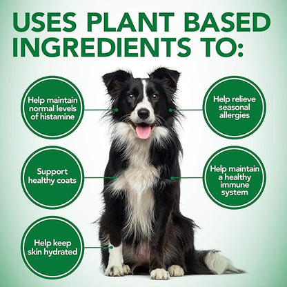 Vet's Best Healthy Coat Shed & Itch Relief for Dogs, Relieve Dogs Skin Irritation and Shedding Due to Seasonal Allergies or Dermatitis, 150 Chewable Tablets