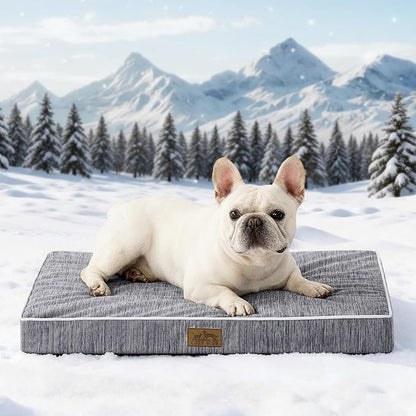 COZY KISS Cooling Dog Bed for Crate, Waterproof Dog Crate Mat with Removable Washable Cover, Orthopedic Egg Crate Foam Support, Dog Crate Bed 29x18x3 Inch,Dark Grey