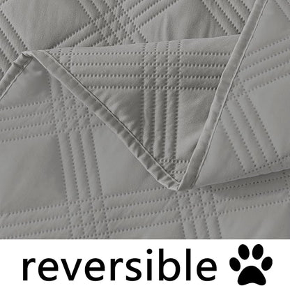 hyha Waterproof Dog Blanket, Reversible Pet Bed Blanket, Soft Sofa Couch Cover for Dogs Washable, Waterproof Pet Couch Covers for Sofa Puppy Cats Furniture Protector(52"x82", Grey/Grey)