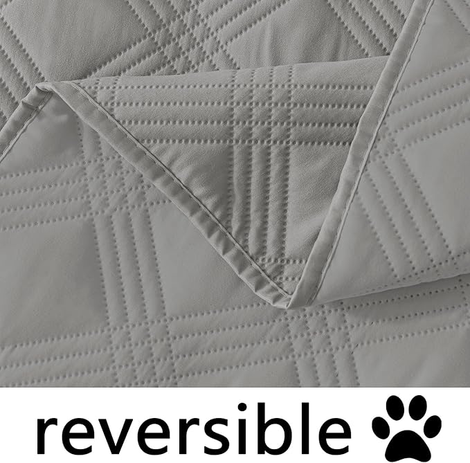 hyha Waterproof Dog Blanket, Reversible Pet Bed Blanket, Soft Sofa Couch Cover for Dogs Washable, Waterproof Pet Couch Covers for Sofa Puppy Cats Furniture Protector(40"x80", Grey/Grey)