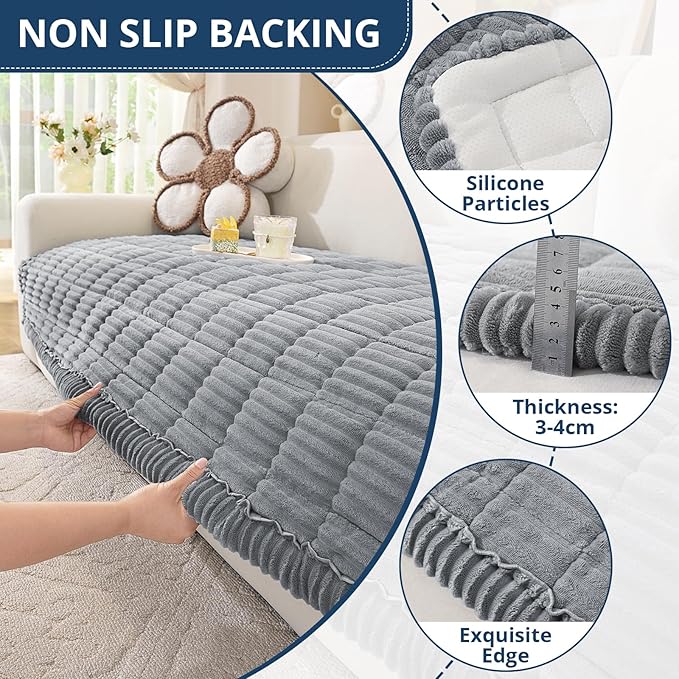 OstepDecor Washable Couch Cover for Dogs, Thick Pet Friendly Sofa Covers, Soft Couch Protector, Paw Cart Sofa Slipcovers, Cushion Protector for Leather, Sectional, Loveseat (35.4" x 47.2", Blue Grey)