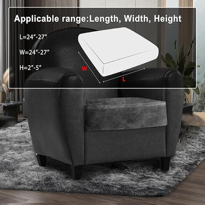 ANARACHON Leather Look Couch Cushion Covers Sofa Seat Slipcovers Sets Couches Furniture Protector for Sectional Armchair Loveseat Pets Kids Stretch Spandex Fabric (1 Cushion Armchair, Dark Grey)