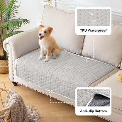 Soulbond Cooling Mat for X-Large Dogs - 50"x60" Washable Cooling Pad for Puppy, QMAX>0.3, Anti-Slip Bottom, Portable Summer Pet Cool Kennel Bed Pad for Outdoor/Indoor/Cars/Travel Use, Dark Gray