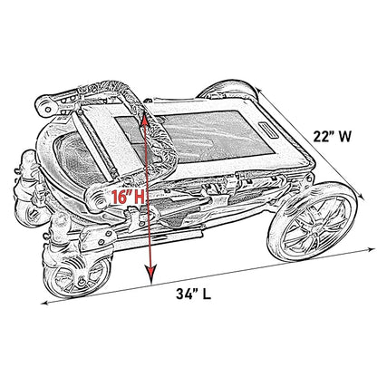 Pet Gear NO-Zip Pet Stroller with Dual Entry, Push Button Zipperless Entry for Single or Multiple Dogs/Cats, Pet Can Easily Walk In/Out, Gel-Filled Tires, Dark Platinum, Excursion