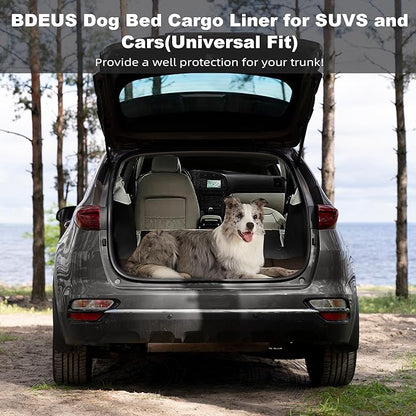 BDEUS Travel Dog Bed, Outdooor Camping Pet Mat, Portable Place Mat with Handle, Easy to Clean, Waterproof & Portable and Odor Resistant Pet Cooling Pad (X-Large 51" x 35", Black)