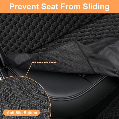 Mancro Dog Car Seat Cover for Back Seat, 2026 Upgraded 600D Heavy Duty Waterproof & Scratch-Resistant Dog Hammock for Car, Back Seat Pet Cover for Dogs, Trucks and SUVs, Standard, Light Brown