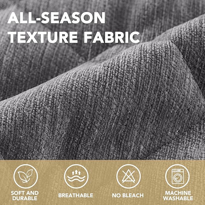 H.VERSAILTEX Chenille Couch Cover for Dogs Washable Soft Fuzzy Chaise Cover Sectional Couch Covers for L Shaped Sofa Both Left/Right Thick Pet Couch Cover Protector Non-Slip(Light Grey, 34" x 68")