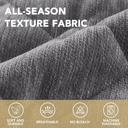 H.VERSAILTEX Chenille Couch Cover for Dogs Washable Soft Fuzzy Chaise Cover Sectional Couch Covers for L Shaped Sofa Both Left/Right Thick Pet Couch Cover Protector Non-Slip(Light Grey, 34" x 68")