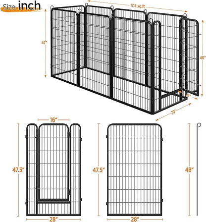 Topeakmart Dog Playpen Outdoor Puppy Exercise Pen Indoor Portable Pet Fence for Yard/RV Camping, 47 Inch 8 Panels