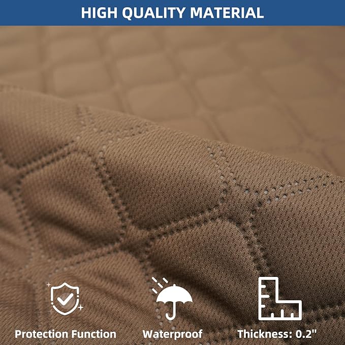 Eismodra Waterproof Recliner Chair Covers for Reclining Couch Slipcovers Seat Cushion,Anti-Slip Sofa Cover for Dogs Pets Furniture Protector Washable,Brown Set (3 Pieces)
