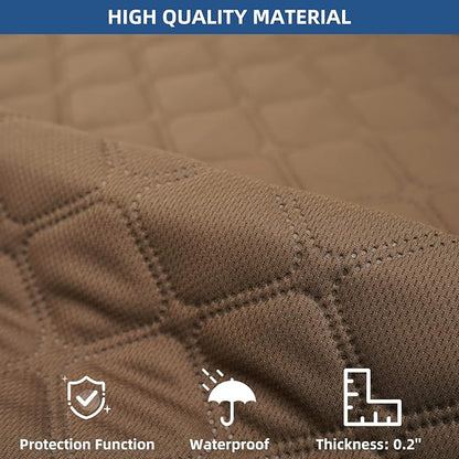 Eismodra Waterproof Recliner Chair Covers for Reclining Couch Slipcovers Seat Cushion,Anti-Slip Sofa Cover for Dogs Pets Furniture Protector Washable,Brown Set (3 Pieces)