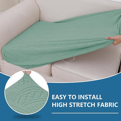 hyha Individual Couch Cushion Covers, Stretch Magic Sofa Seat Cushion Covers Washable, Dog Couch Sofa Slipcover for Pets, Kid with Elastic Bottom(Back Cover M, Green)