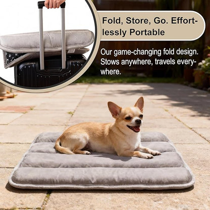 pobopobo Dog Crate Pad, Ultra Soft & Anti-Slip Kennel Mat, Secure Fit for Metal Crates & Dog Cages, Washable Cozy Bed for Small Medium Large Dogs Light Brown, S(23"*14"*1.5")