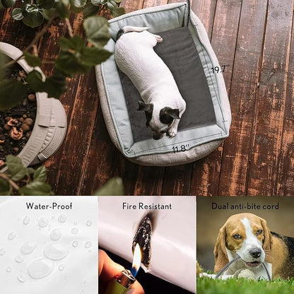 PETNF Outdoor Pet Heating Pad for Cat Dog, Heated Cat Mat Dog Mat with Auto Temperature, Pet Warming Pad Heated Cats Dogs House Cat Bed (S: 19.7'' x 11.8'', Gray)