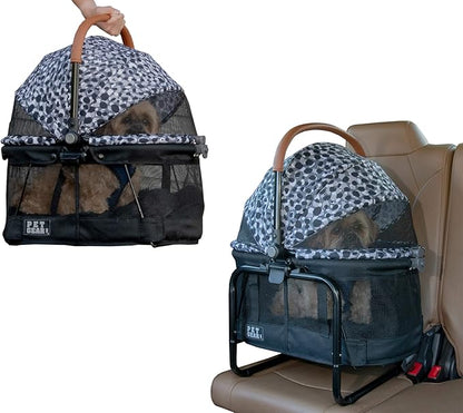 Pet Gear No-Zip View 360 Pet Carrier & Car Seat with Booster Seat Frame for Small Dogs & Cats, Mesh Ventilation, Push Button Entry, No Tools Required, Star Light