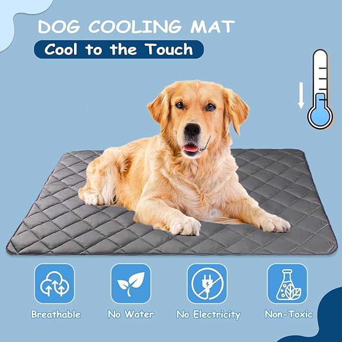 Paw Legend Dog Cool Mat for Dogs & Cats - Cool Tech Fabric, Washable Dog Sleeping Pad for Kennel, Sofa, Floor, Car Seats - Summer Cooling Blanket, Medium