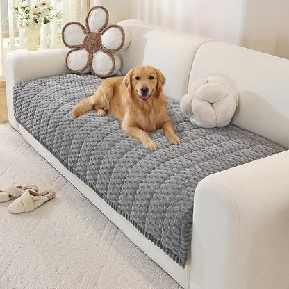 OstepDecor Washable Couch Cover for Dogs, Thick Pet Friendly Sofa Covers, Soft Couch Protector, Paw Cart Sofa Slipcovers, Cushion Protector for Leather, Sectional, Loveseat (35.4" x 82.7", Grey)