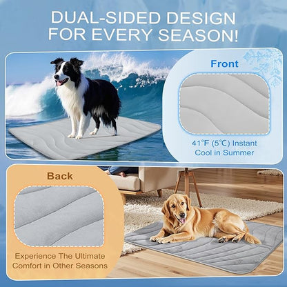 Cozyide Dog Cooling Mat, Large Cooling Mat for Dogs, Reversible Pad for Pet, 36" L x 23" W,Light Grey
