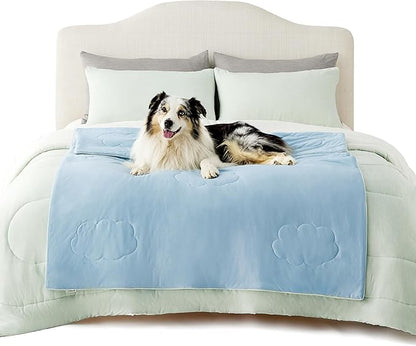 Lesure Premium Cooling Blankets for Extra Large Dogs - Washable Dog Cooling Throw Blanket with Q-MAX>0.4，Durable Self Cooling Pet Mat for Cat, Soft Cooling Summer Blanket for Hot Weather, Blue, 50x60"