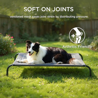 Bedsure Outdoor Elevated Dog Bed Medium Size Dog, Portable Indoor & Outdoor Cooling Raised Cot Pet Hammock Bed with Skid-Resistant Feet, Frame with Breathable Mesh, Terracotta, 43 inches