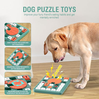FOXMM Dog Puzzle Toys,Interactive Treat Puzzle Dog Toy for IQ Training & Mental Stimulating,Treat Puzzle Dispensing with Squeaky Design for Large Medium Smart Dogs
