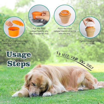 Multi-Functional Interactive Dog Toys for Aggressive Chewers, Indestructible Dog Toys for Medium/Large Breeds,Frozen Dog Treat Dispenser to Keep Them Busy,Reduces Anxiety(Pack of 1)