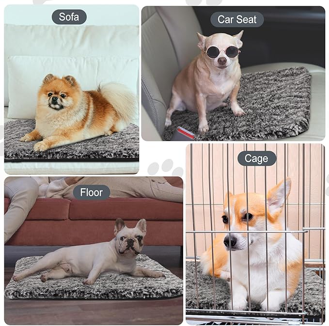 Drydiet 4 Pack Self Warming Cat Pads Self Heating Cat Mat Washable Homeless Dogs Thermal Pads Kennel Pad Reflects Body Heat Warm Crate Bed Mat for Indoor Outdoor Pet(Gray,16 x 20 Inch)