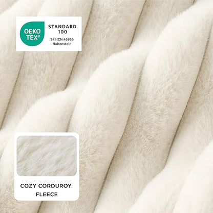 Bedsure ComfyFleece™ Orthopedic Dog Beds Large Sized Dog, Waterproof Memory Foam Pet Bed with Sides, Non-Slip Bottom and Egg-Crate Foam Large Pet Couch Sofa with Washable Corduroy Cover, Cream