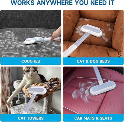 Pet Hair Remover, 4-in-1 Reusable Dog & Cat Hair Removal Tool – Standard Handle (17.7"), 2-Pack (Value Pack), Effective Lint Brush for Furniture, Couch, Carpet, Car Seats & Window Screens