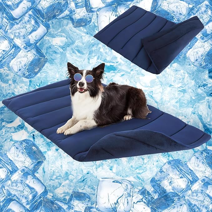 SCENEREAL Dog Cooling Mat for Crate, Thicken Self-Cooling Dog Pad Reversible (Cool & Warm), 36"x23" Pet Cool Bed for M Large XL Dogs,Kennel Sofa Mats Machine Washable, Durable Non-Toxic Gel, Outdoor