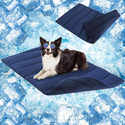 SCENEREAL Dog Cooling Mat for Crate, Thicken Self-Cooling Dog Pad Reversible (Cool & Warm), 36"x23" Pet Cool Bed for M Large XL Dogs,Kennel Sofa Mats Machine Washable, Durable Non-Toxic Gel, Outdoor