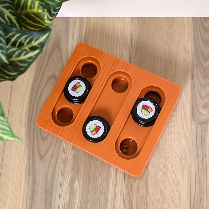 Quirky Kitty Sushi Hunter Bento Box Puzzle - Interactive Treat Puzzle Toy with Catnip Packet for Mental Engagement and Slow Feeding